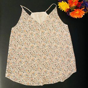 LOFT FLORAL PRINT V-NECK CAMI SIZE SP